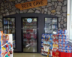 man cave walk in beer cooler