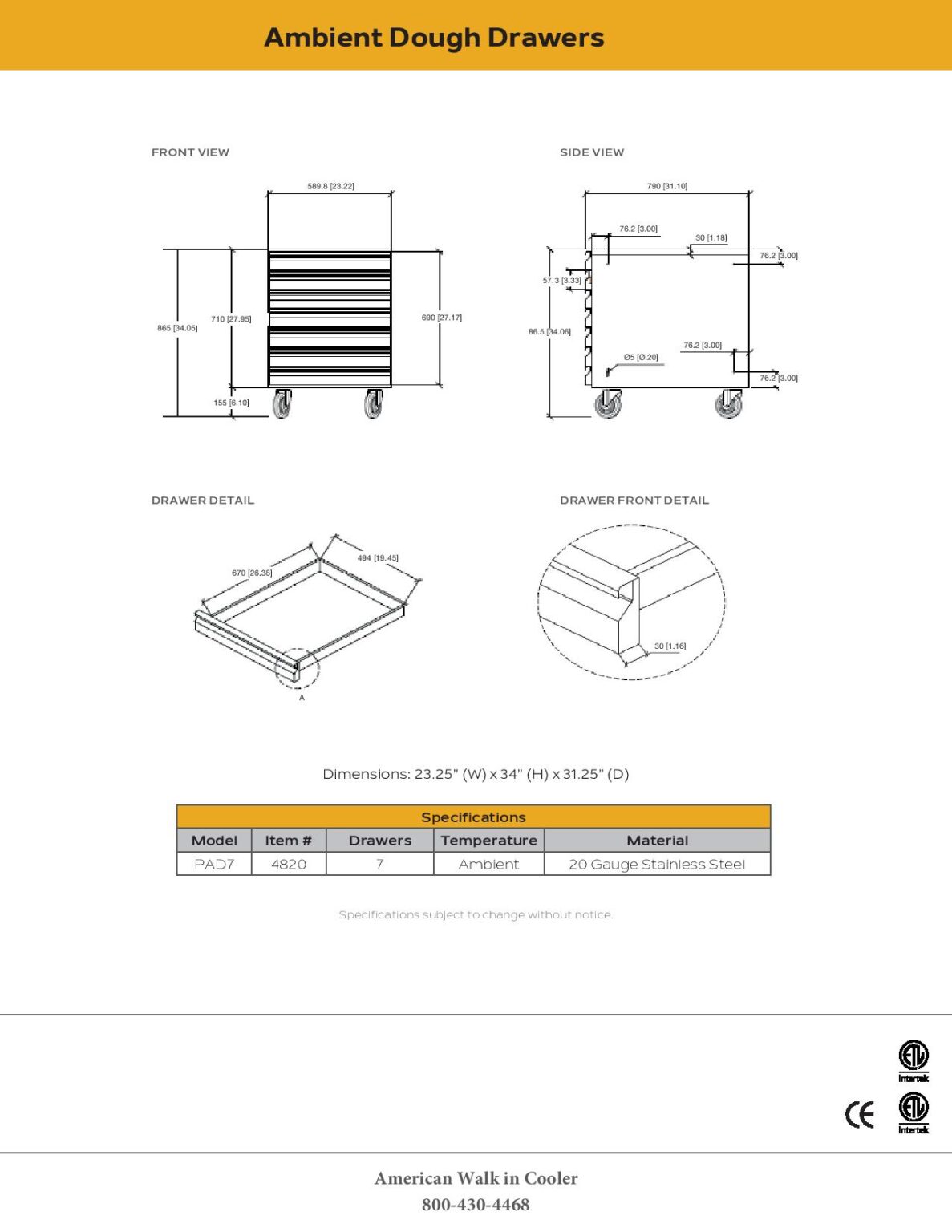 AWIC Ambient Dough Drawers