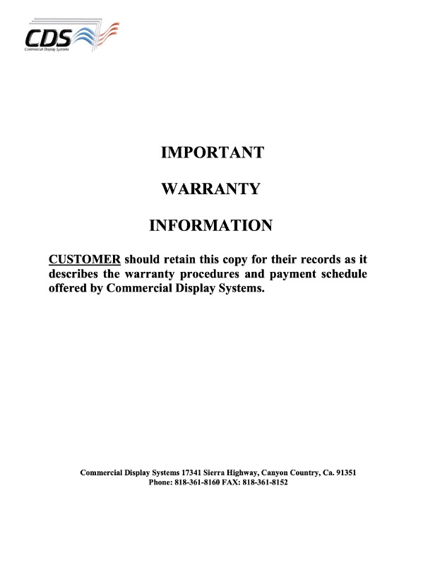 Warranty Procedures Authorization Form