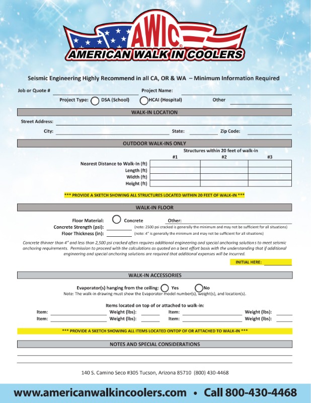 AWIC Product Information | American Walk In Coolers